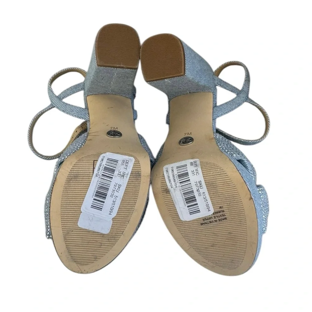 MICHAEL Michael Kors Josie’s Rhinestone Denim Style Platform Sandals